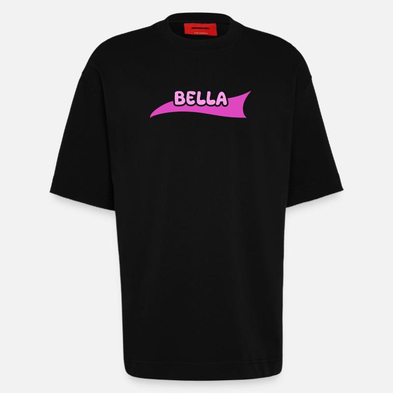 Bella as a given name - Heavyweight T-Shirt - made by SPREAD  - SOLID BLACK