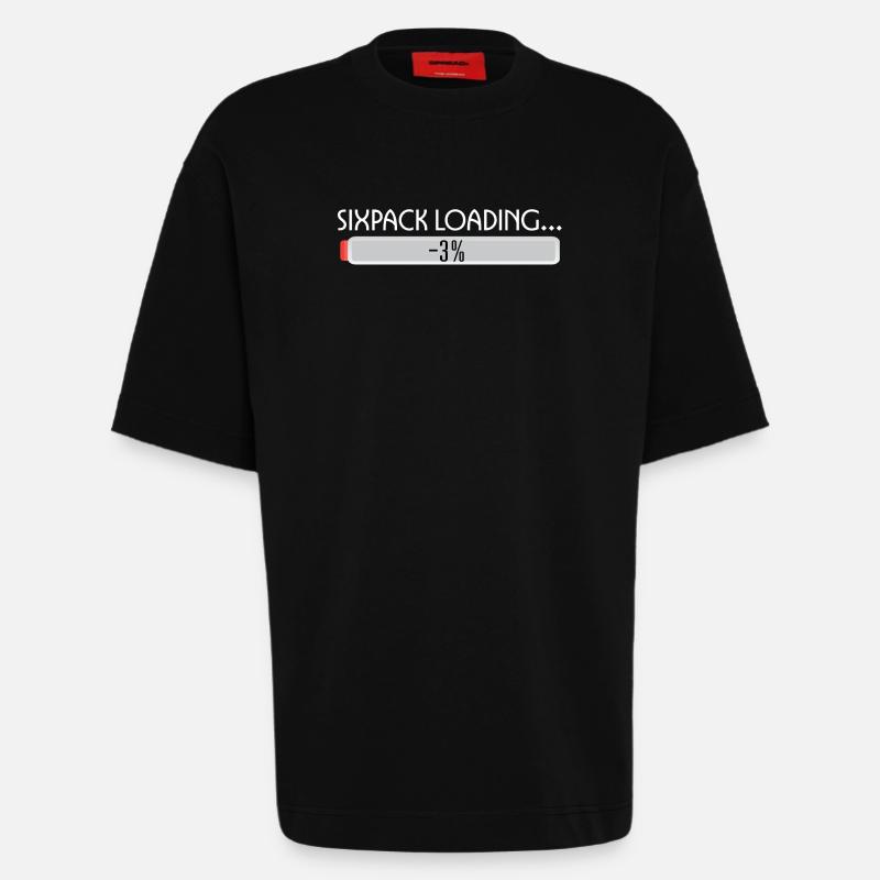 SIXPACK LOADING-2 - T-shirt bio épais oversize fabriqué en UE - SOLID BLACK