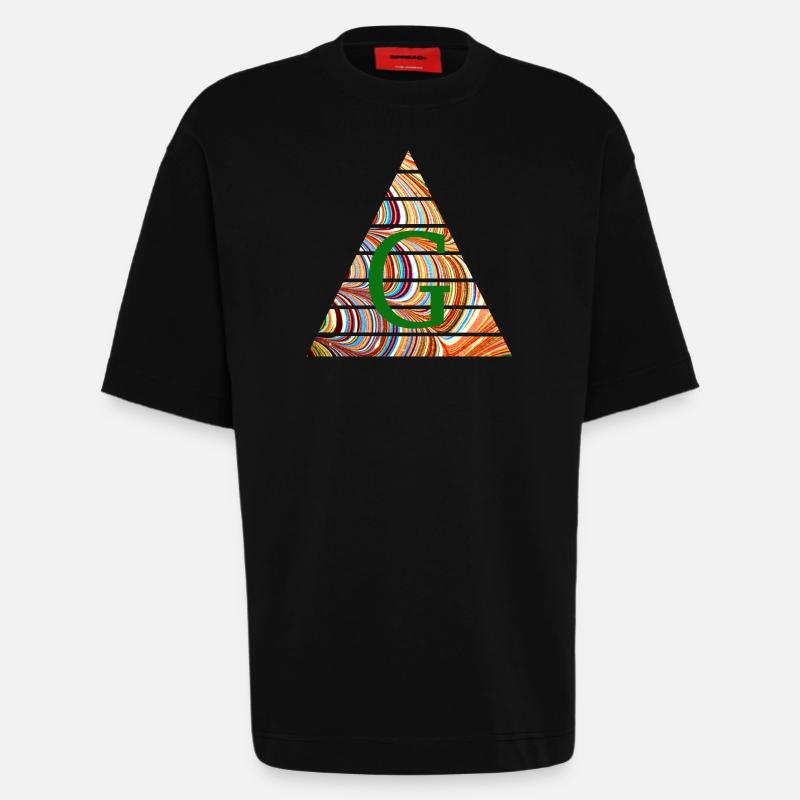 Triangle E 56 g - Heavyweight T-Shirt - made by SPREAD  - SOLID BLACK