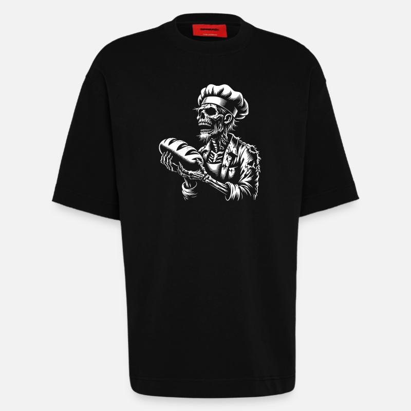 Zombie Bäcker gruseliger Bäcker - Heavyweight T-Shirt - made by SPREAD  - SOLID BLACK