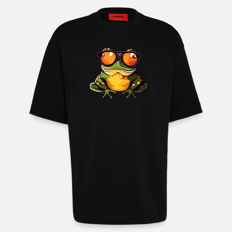 Frosch Lustig Cool - Heavyweight T-Shirt - made by SPREAD  - SOLID BLACK
