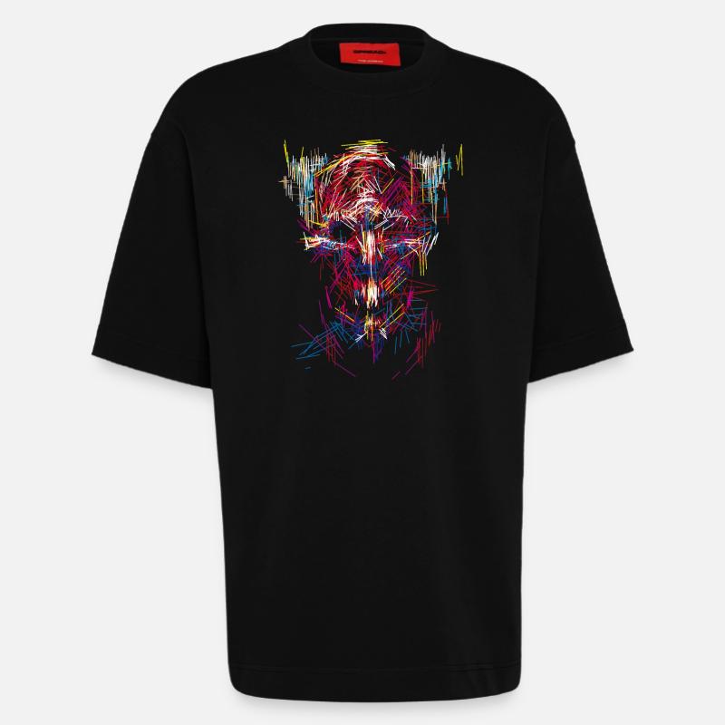 Halloween devil / Abstract - Heavyweight T-Shirt - made by SPREAD  - SOLID BLACK