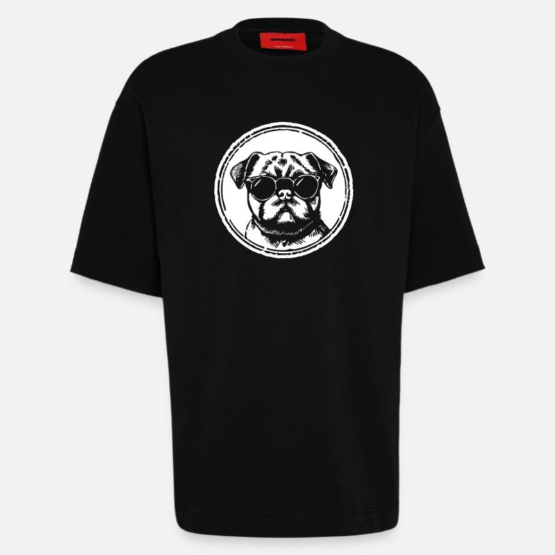 Mops Hund - Heavyweight T-Shirt - made by SPREAD  - SOLID BLACK