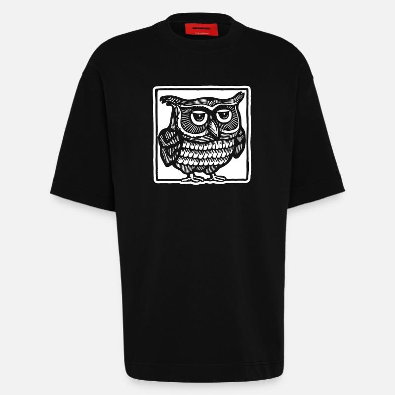 Eule - Heavyweight T-Shirt - made by SPREAD  - SOLID BLACK