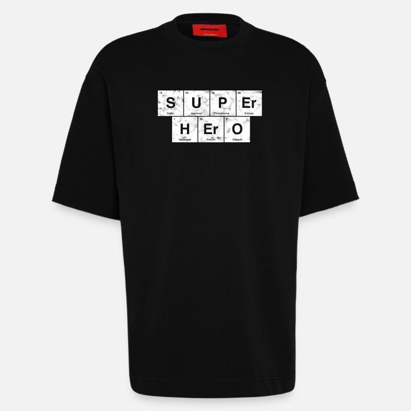 Nerdiger Superheld! Periodensystem der Elemente - Heavyweight T-Shirt - made by SPREAD  - SOLID BLACK