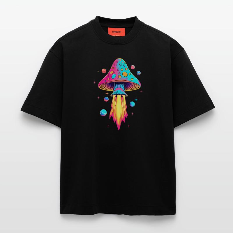 Champignon psychédélique Rocket T-shirt bio épais oversize fabriqué en UE