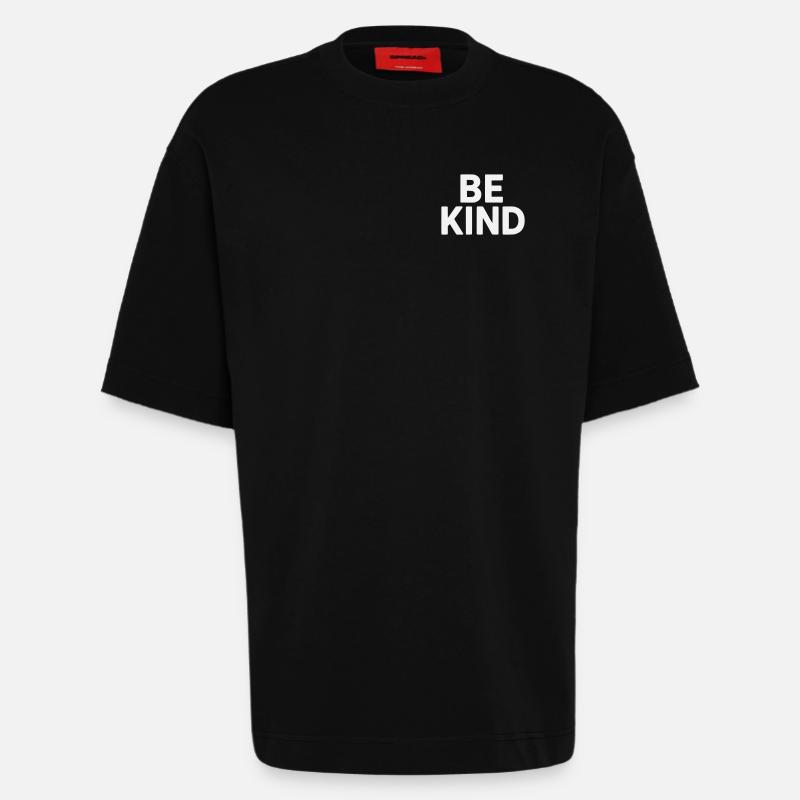 Be kind Slogan schlicht - Heavyweight T-Shirt - made by SPREAD  - SOLID BLACK