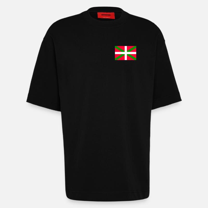 Basque Flag - Heavyweight T-Shirt - made by SPREAD  - SOLID BLACK