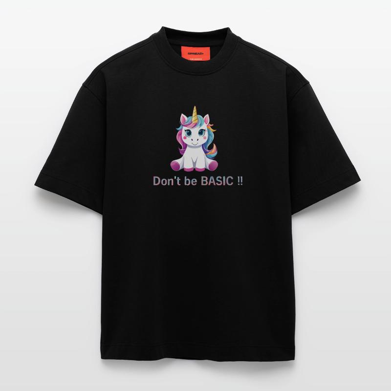 Don't be BASIC !! T-shirt bio épais oversize fabriqué en UE