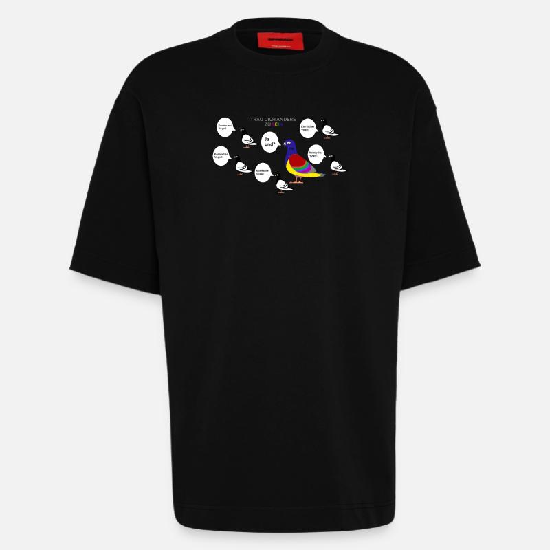 Trau dich anders zu sein - Heavyweight T-Shirt - made by SPREAD  - SOLID BLACK