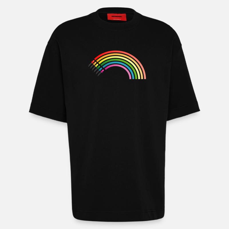 Regenbogen LED - Heavyweight T-Shirt - made by SPREAD  - SOLID BLACK