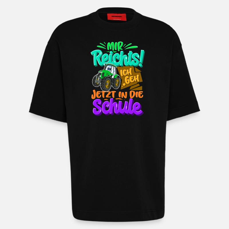 Traktor Kinder Einschulung - Heavyweight T-Shirt - made by SPREAD  - SOLID BLACK
