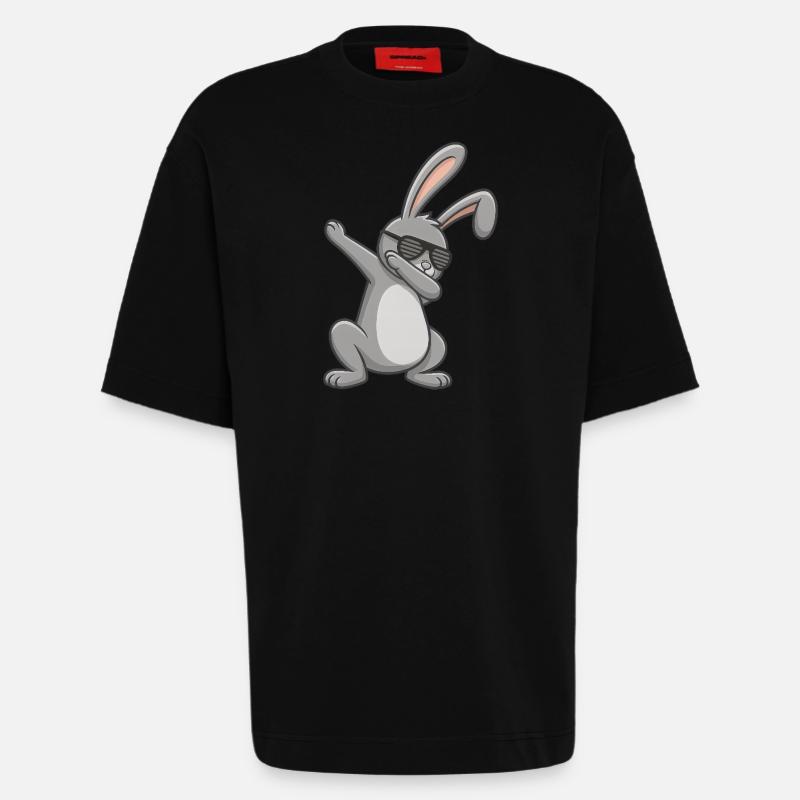 Osterhase Dab Ostern - Heavyweight T-Shirt - made by SPREAD  - SOLID BLACK