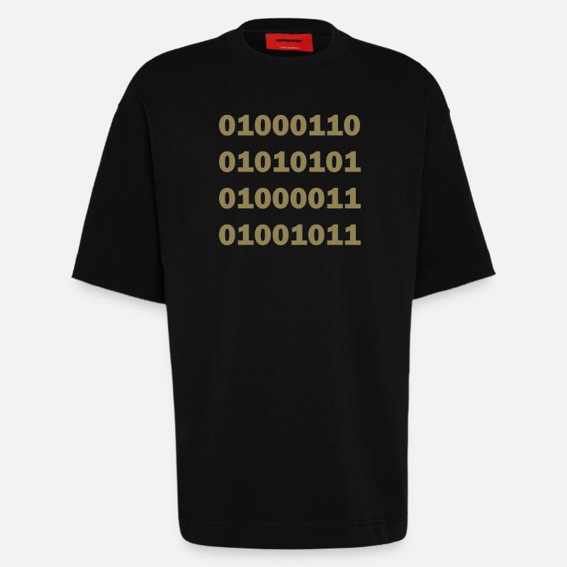 Binary Code Fuck - Heavyweight T-Shirt - made by SPREAD  - SOLID BLACK