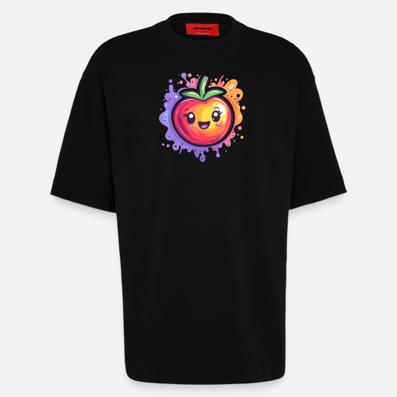 Tomate avec éclaboussure - T-shirt bio épais oversize fabriqué en UE - SOLID BLACK