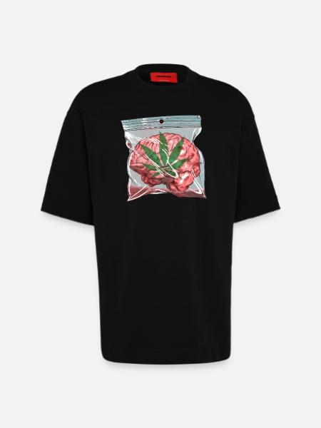Brain - T-shirt bio épais oversize fabriqué en UE - SOLID BLACK