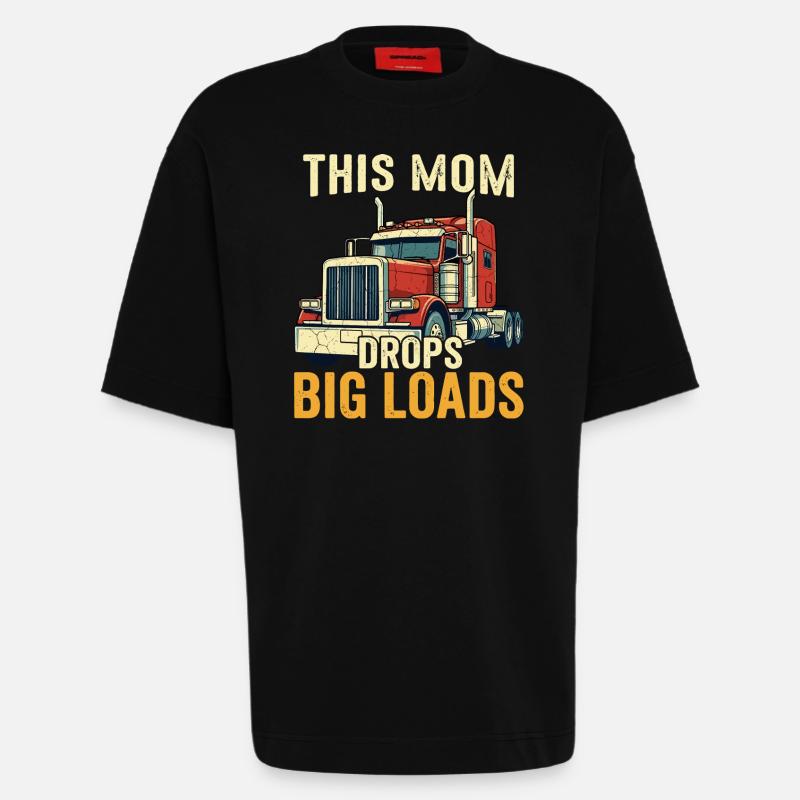 Lkw-Fahrer, Mutter, Sattelzugfahrerin, Mutter - Heavyweight T-Shirt - made by SPREAD  - SOLID BLACK