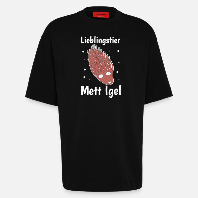 Lieblingstier Mettigel Fleischesser Fleischfresser - Heavyweight T-Shirt - made by SPREAD  - SOLID BLACK