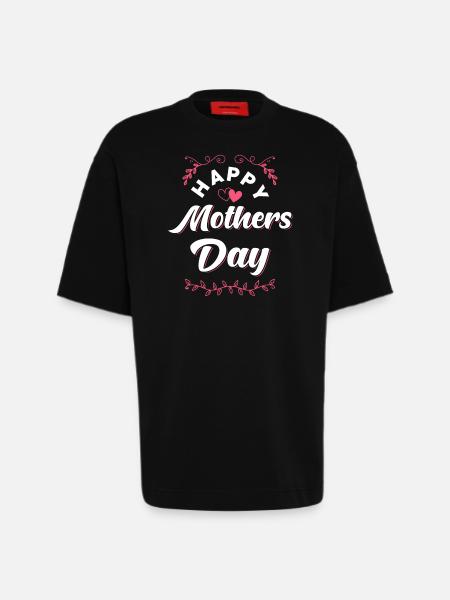 Fête des Mères - T-shirt bio épais oversize fabriqué en UE - SOLID BLACK