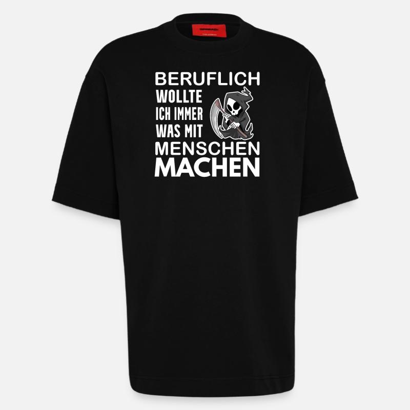 Sensenmann lustiger Spruch - Heavyweight T-Shirt - made by SPREAD  - SOLID BLACK