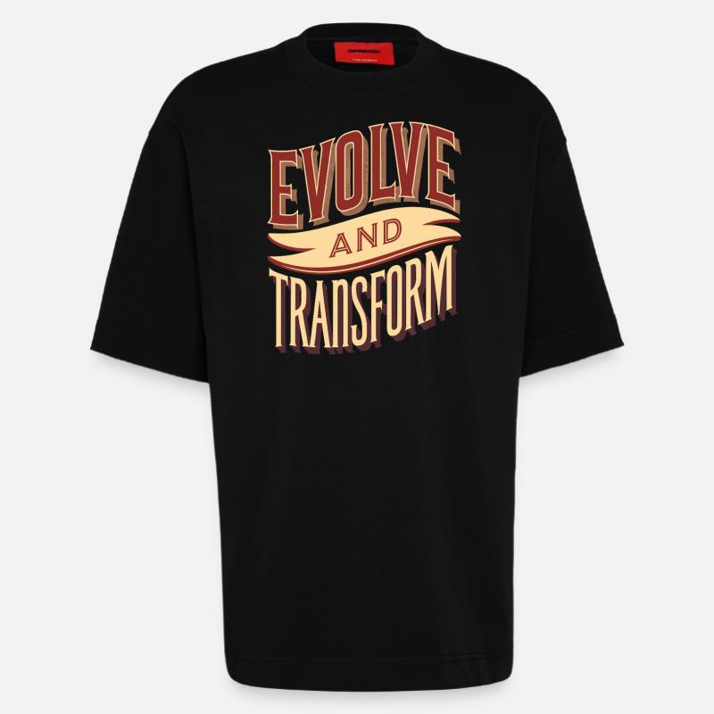 Evolve and Change: Inspiring - Heavyweight T-Shirt - made by SPREAD - SOLID BLACK