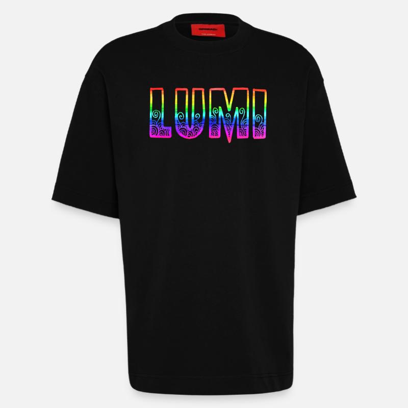 lumi rs rainbow - Heavyweight T-Shirt - made by SPREAD - SOLID BLACK