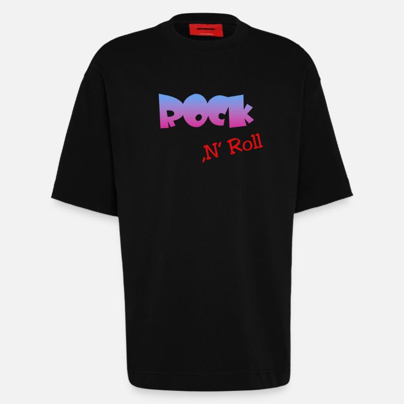 Rock n Roll - Heavyweight T-Shirt - made by SPREAD - SOLID BLACK