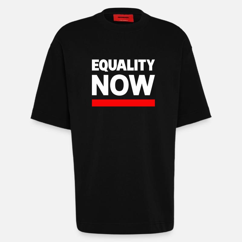 EQUALITY NOW Statement Spruch - Heavyweight T-Shirt - made by SPREAD  - SOLID BLACK
