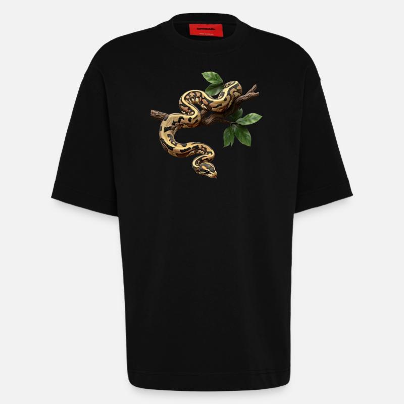 Königspython Schlangen Liebhaber Terrarium Python - Heavyweight T-Shirt - made by SPREAD  - SOLID BLACK