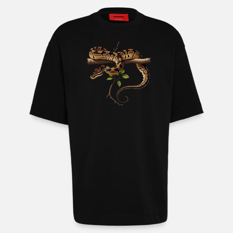 Königspython Schlangen Liebhaber Terrarium Python - Heavyweight T-Shirt - made by SPREAD  - SOLID BLACK