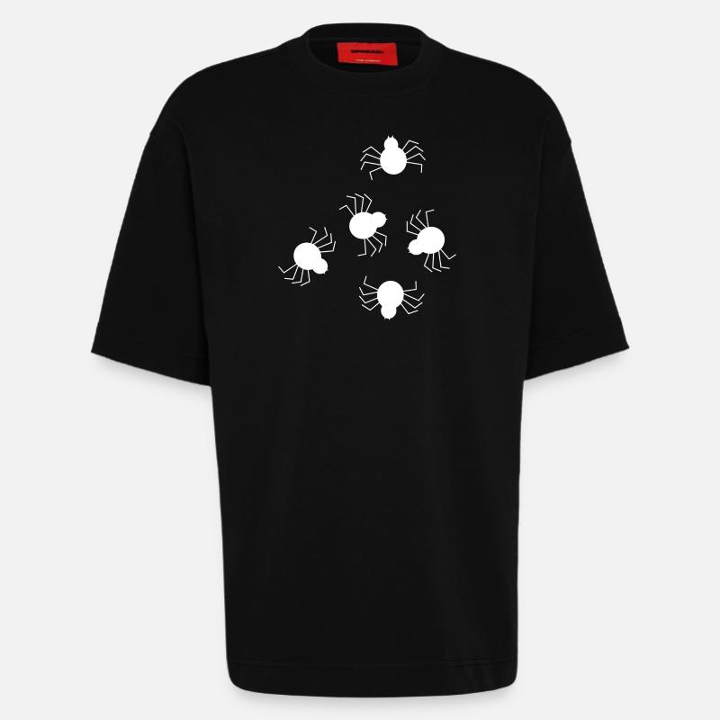 Blanc araignée - T-shirt bio épais oversize fabriqué en UE - SOLID BLACK