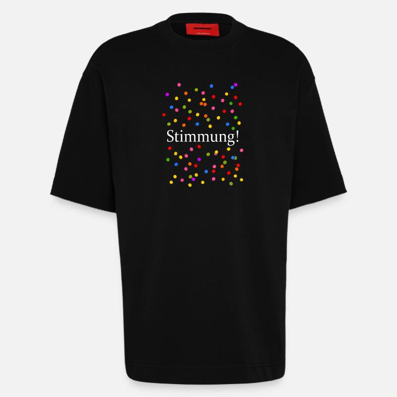 Stimmung Konfetti Silvester Karneval Spruch - Heavyweight T-Shirt - made by SPREAD - SOLID BLACK