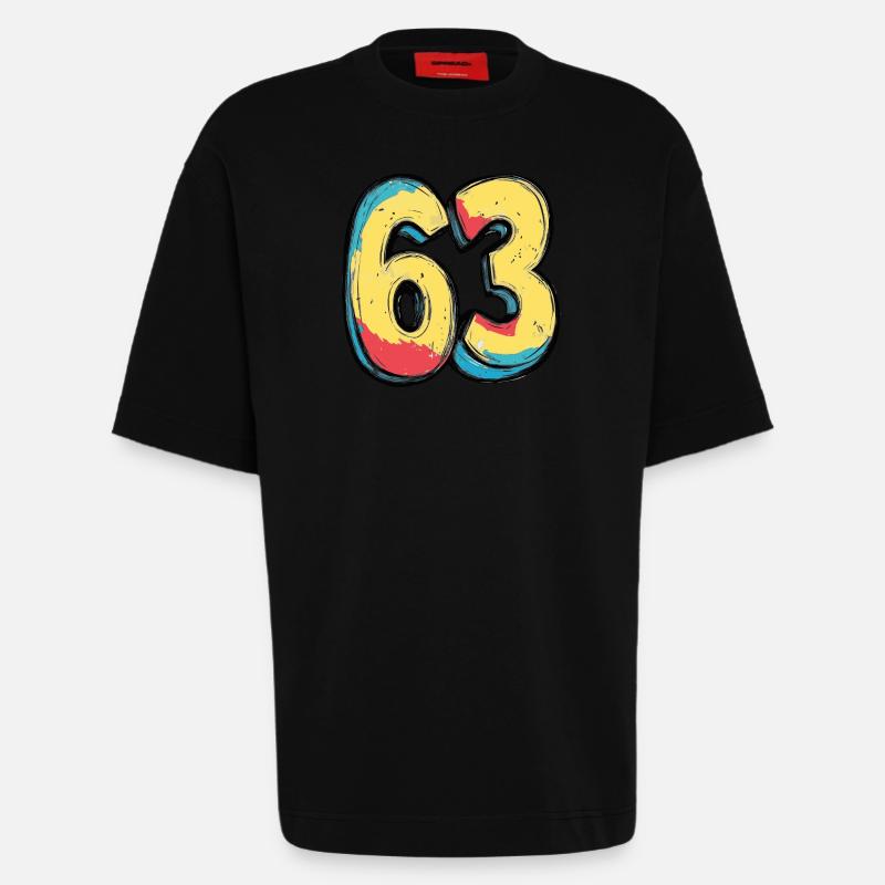 63 Number Comic - Heavyweight T-Shirt - made by SPREAD  - SOLID BLACK