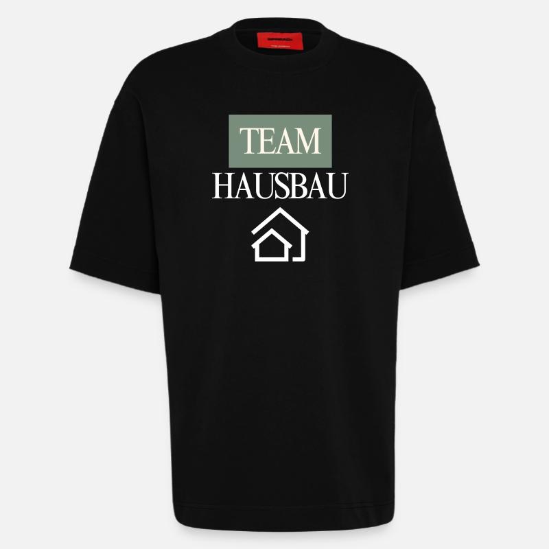 Construction de maisons d’équipe - T-shirt bio épais oversize fabriqué en UE - SOLID BLACK