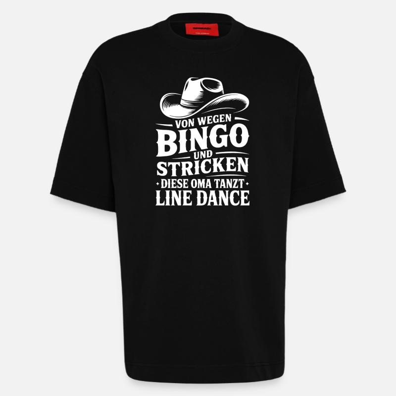 Oma Line Dance - Heavyweight T-Shirt - made by SPREAD - SOLID BLACK