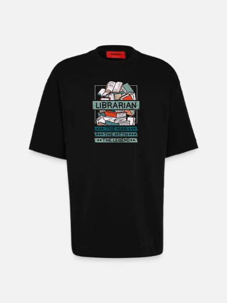Librarian man myth legend - Heavyweight T-Shirt - made by SPREAD - SOLID BLACK