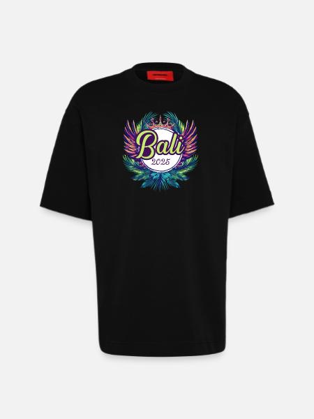 L’équipe de Bali 2025 - T-shirt bio épais oversize fabriqué en UE - SOLID BLACK