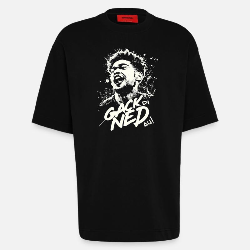 Dialect gack di ned au - T-shirt bio épais oversize fabriqué en UE - SOLID BLACK
