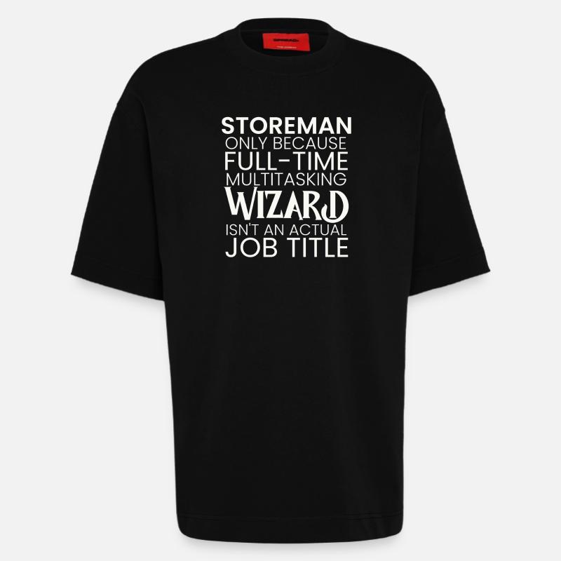 Storeman multitasking Wizard - Heavyweight T-Shirt - made by SPREAD  - SOLID BLACK