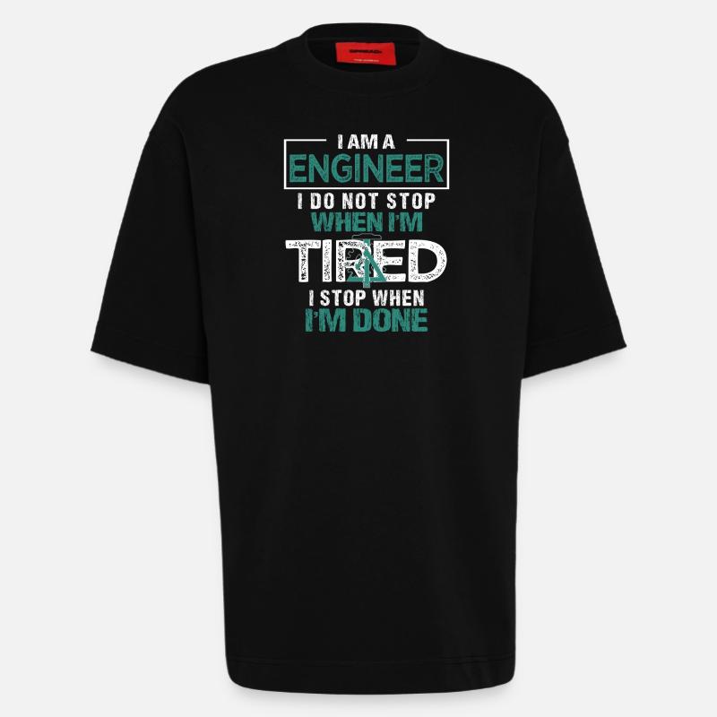 Engineer or engineer - Heavyweight T-Shirt - made by SPREAD  - SOLID BLACK