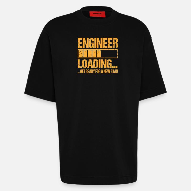 Engineer loading Engineer Training - Heavyweight T-Shirt - made by SPREAD  - SOLID BLACK