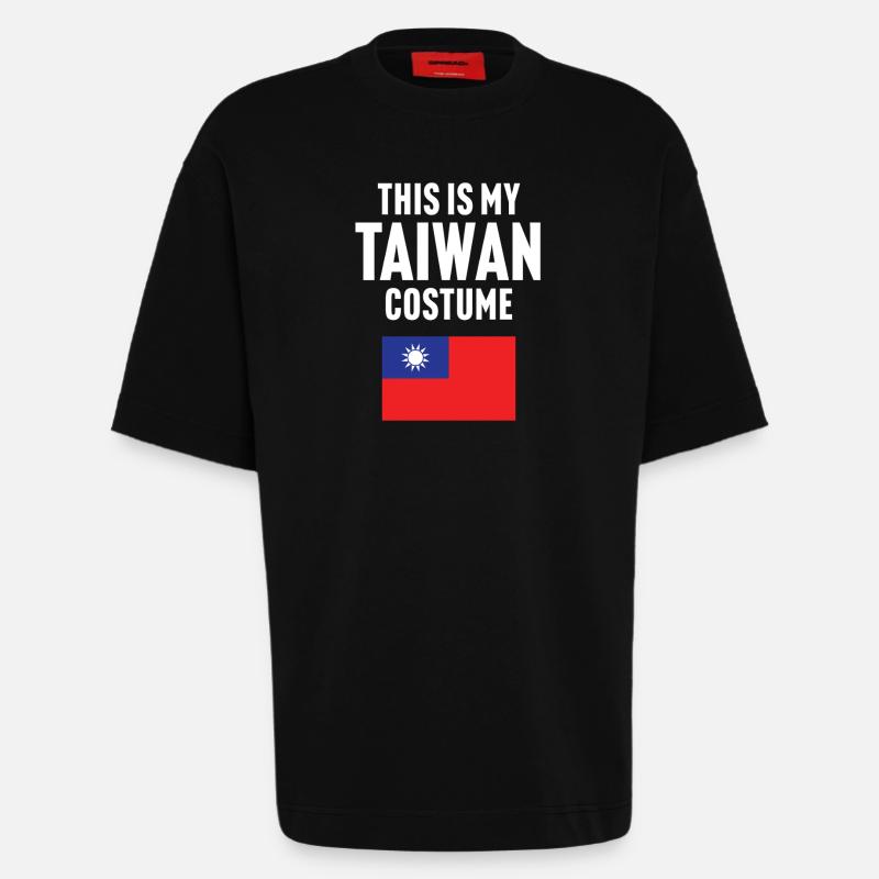 C’est mon costume de Taïwan - T-shirt bio épais oversize fabriqué en UE - SOLID BLACK