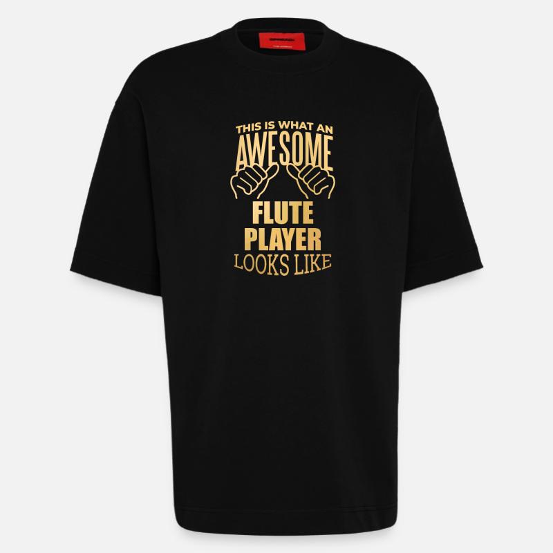 Flöte - Heavyweight T-Shirt - made by SPREAD  - SOLID BLACK