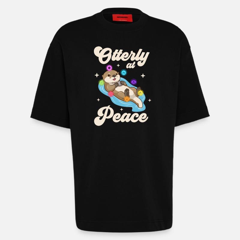 Otter Frieden - Chakra Harmonie - Heavyweight T-Shirt - made by SPREAD - SOLID BLACK