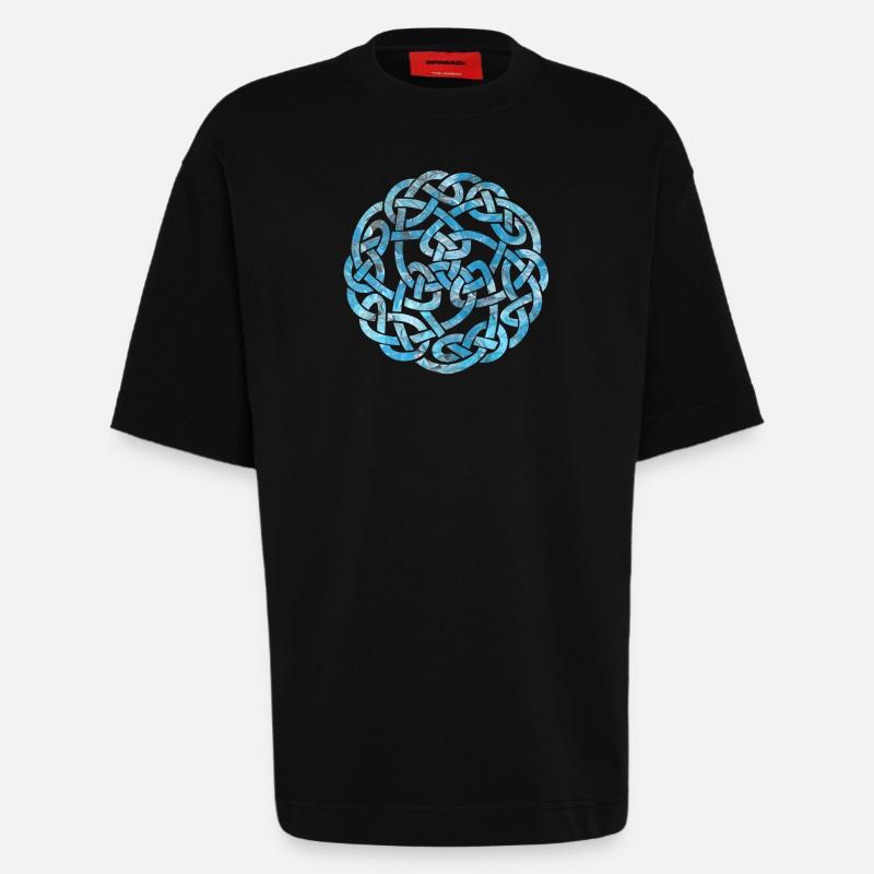 celtic knot 5 e 78 - Heavyweight T-Shirt - made by SPREAD  - SOLID BLACK