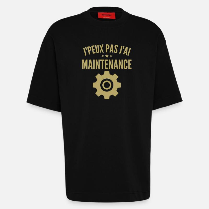 Wartung des Computers - Heavyweight T-Shirt - made by SPREAD  - SOLID BLACK