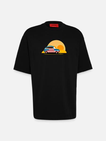 into the sunset - Heavyweight T-Shirt - made by SPREAD  - SOLID BLACK