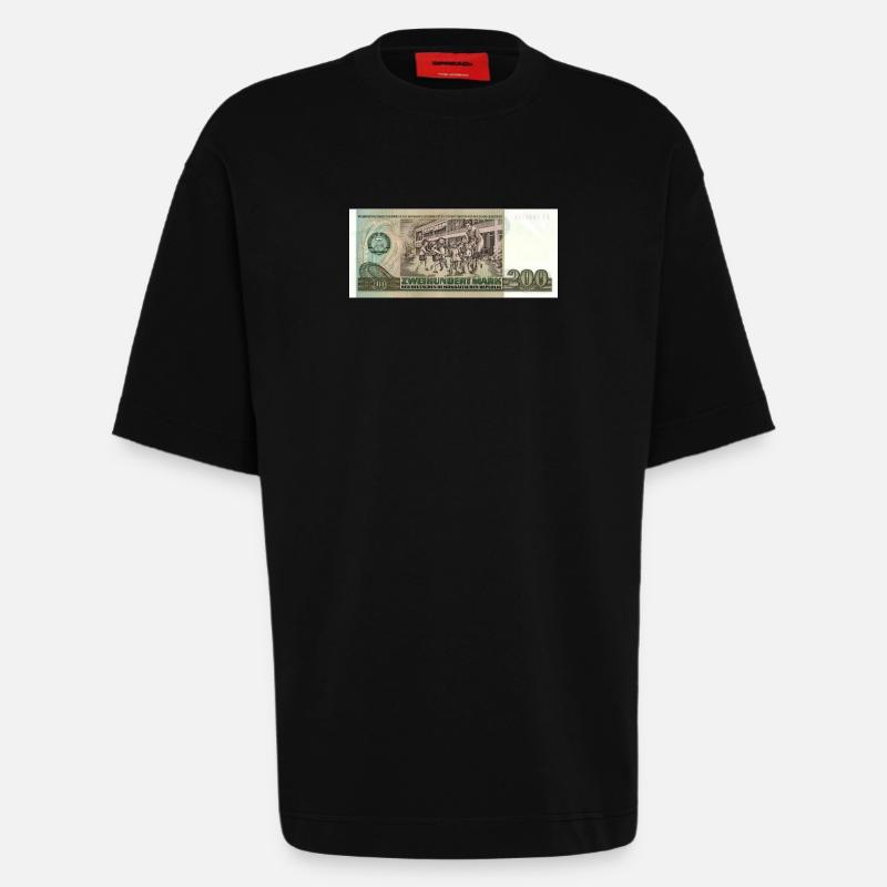 200 marks de la RDA - T-shirt bio épais oversize fabriqué en UE - SOLID BLACK