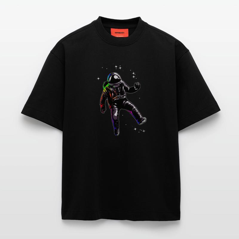 L'astronaute flotte dans l'espace T-shirt bio épais oversize fabriqué en UE