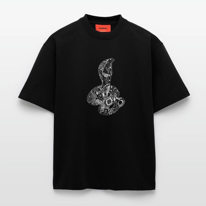 Patchwork Cobra Heavyweight T-Shirt - made by SPREAD 